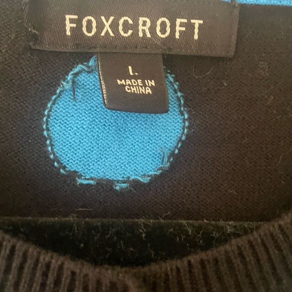 Blue and black polka dot cardigan, Lg. - Picture 2 of 3